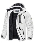 KEFITEVD Winterjacke Herren Snowboardjacke Ski Jacke Weiß
