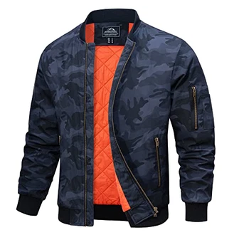 MAGCOMSEN Winterjacke Herren Fliegerjacke Classic Bomberjacke Schwarz/Camo