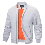 MAGCOMSEN Winterjacke Herren Fliegerjacke Classic Bomberjacke Weiß