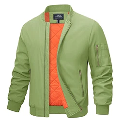 MAGCOMSEN Winterjacke Herren Fliegerjacke Classic Bomberjacke Hellgrün