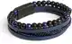 Zeayebsr Herren Premium Armband Edelstahl Armband Blau und Schwarz Mischfarbe Handgeflochten Herren Armband Tigerauge Armband Perlen Titan Stahl Armband Herren Edelstahl Magnetschnalle