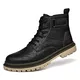 visionreast Stiefel Herren Motorradstiefel mit Zipper Stiefeletten Atmungsaktiv Lässige Leather Boots Rundkopf Kurze Stiefel Outdoor rutschfeste Springerstiefel