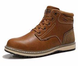 Winterschuhe Herren Warm Gefüttert Wanderstiefel Draussen Schneestiefel Trekkingschuhe Gr.41-46 (43 EU, A_Gelb ohne Flusen, Größe 43)