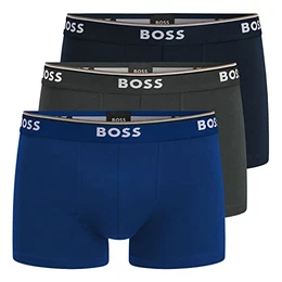 Herren Power Boxer Trunks Unterhosen Cotton Stretch 3er Pack, Farbe:Mehrfarbig, Wäschegröße:M, Artikel:-487 Blue/Navy/Grey