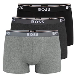 Herren Power Boxer Trunks Unterhosen Cotton Stretch 3er Pack, Farbe:Mehrfarbig, Wäschegröße:S, Artikel:-061 Black/Anthracite/Grey