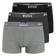 BOSS Herren Power Boxer Trunks Unterhosen Cotton Stretch 3er Pack, Farbe:Mehrfarbig, Wäschegröße:S, Artikel:-061 Black/Anthracite/Grey