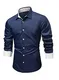 Meilicloth Herren Hemd Businesshemd Langarm Freizeithemd Herrenhemden Casual Regular Fit Unifarben Stretch Langarm Männer Hemden Bügelleichtes Business Hemd Blaues Party Dress Shirt