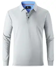 Poloshirt Herren Langarmshirt Sport Atmungsaktives T-Shirt Tennis Golf Polo Shirts Sommer Outdoor-grau(M)