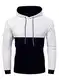 Meilicloth Hoodie Herren Patchwork Pullover Langarm Sweatshirt Sweatjacke Kapuzenpullover Farbblock Weiß M