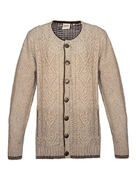 Trachten Jacke Herren beige Strickjacke Tracht Herren in wunderschönem klassischen Naturton Trachten Jacke hell - Trachtenweste Herren 46