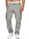Meilicloth Herren Cargohose Baggy Outdoorhose Arbeitshose Hose Herren Hose Chino Cargo Hosen Herren Sporthose Casual Freizeithose Jogginghose Sweatpants Herren mit Taschen Hellgrau 32