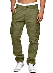 Meilicloth Herren Cargohose Baggy Outdoorhose Chino Cargo Hosen Sporthose Freizeithose Jogginghose Sweatpants Grün (32)