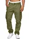 Meilicloth Cargohose Herren Outdoorhose Baumwolle Hose Herren Chinohose Herren Cargo Hosen Baggy Stretch Jogginghose Männer Sporthose Freizeithose Sweatpants Winter mit Taschen Grün 32