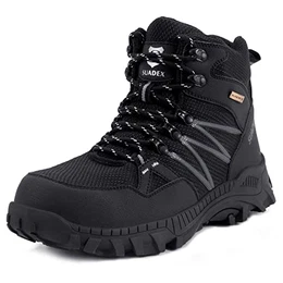 Sicherheitsschuhe Herren Damen Arbeitsschuhe Leicht Atmungsaktiv Sneaker mit Stahlkappe,17 Schwarz,EU43