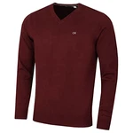 Calvin Klein Herren V-Ausschnitt Soft Cotton Pullover Burgunderrot