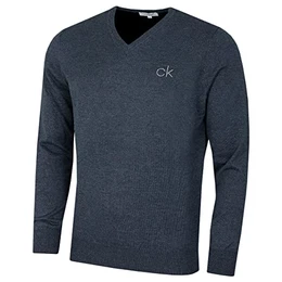 Golf Herren V-Ausschnitt-Tour Sweater - Marine Marl - M