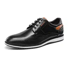 Herren Anzugschuhe Schnürhalbschuhe Klassischer Business Derby Oxford Hochzeit Schuhe Schnürschuh Lederschuhe SCHWARZ-E SBOX2226M-E Größe 43 (EUR)
