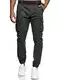 Indicode Herren Kerr Cargohose aus 98% Baumwolle inkl. Gürtel   Cargo Hose für Männer Black M