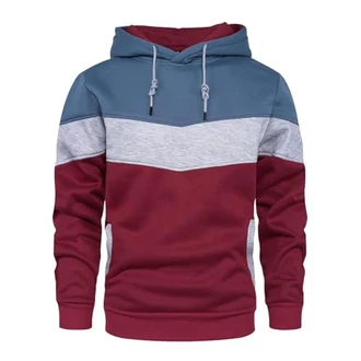 KENAIJING Herren Hoodie Sweatshirt Jacken Unisex Pullover Langarm Kapuzenpullover Dunkelrot