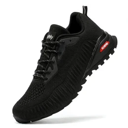 Traillaufschuhe Herren Leicht Atmungsaktiv Wanderstiefel rutschfest Laufschuhe Outdoor Fitness Straßenlaufschuhe(Schwarz 41)