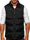 BOLF Herren Weste mit Stehkragen Steppweste Bodywarmer Daunenweste Reißverschluss Ärmellose Sportweste Zip Wärme Freizeit Outdoor Style 7131 Schwarz M [1U1]