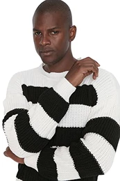 Herren Oversized Basic Rundhalsausschnitt Trikot Pullover