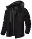 TACVASEN Herren Outdoorjacke Wasserabweisend Regenjacke Kapuzenjacke Leicht Outdoor Jacket Windbreaker mit Kapuze (M, Schwarz)