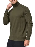 Indicode Eldo Feinstrickpullover Rollkragen Herren Armee