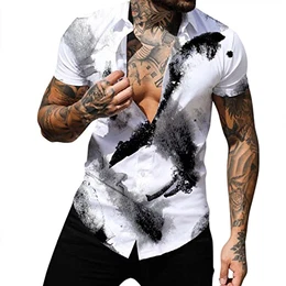 Hemd Herren Herrenbluse Hemd Stretch-Baumwolle Bluse Outdoor Funktionsshirt Streetwear Lässiger Komfort Funky für Party Geburtstage Arbeit große größe