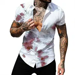 Hemd Herren Herrenbluse Hemd Stretch-Baumwolle Herren mit Druck Logo Tshirt Sports Shirt Trainingsshirt Bluse T Shirt Oberteil Plus Size Shirt Elegant Basic Sommer große größe