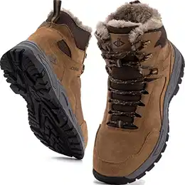 Winterschuhe Herren Winterstiefel damen mit Warm Gefüttert Wasserdicht Schneeschuhe Rutschfest Wanderschuhe Trekkingschuhe Winter Outdoor Schneestiefel Winterboot Braun 41-EU