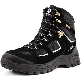 Sicherheitsschuhe Herren Damen Atmungsaktive Arbeitsschuhe Herren Sport Leichte Sicherheitsstiefel mit Stahlkappe Unisex,13 Schwarz,EU43