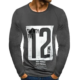 Herren Longsleeve Langarmshirt Shirt Langarm Drucken T-Shirt Moderner Männer T-Shirt