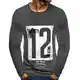 Herren Longsleeve Langarmshirt Shirt Langarm Drucken T-Shirt Moderner Männer T-Shirt