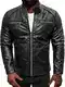 OZONEE Herren Lederjacke Kunstlederjacke Kunstleder Farbvarianten Jacke Bikerjacke Übergangsjacke Herrenjacke Leder Echtlederjacke Echtleder Wildleder Biker JS/11Z8003Z SCHWARZ L