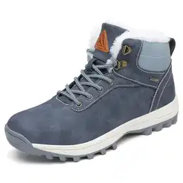Winterstiefel Herren Warm Gefüttert Winterschuhe Damen Trekking Stiefel Winter Outdoor Boots Rutschfest Schneestiefel Blau 43 EU