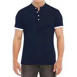 Herren Mode Lässig Sport Einfarbig Stehkragen Kurzarm Hemd Top Bluse Lustige Poloshirts