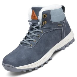Winterschuhe Herren Damen Winterstiefel Winterboots Gefüttert Wanderschuhe Barfußschuhe Winter Wasserdicht Schneestiefel Warme Schneeschuhe Dunkelblau,GR.43