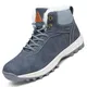 Mishansha Winterschuhe Herren Damen Winterstiefel Winterboots Gefüttert Wanderschuhe Barfußschuhe Winter Wasserdicht Schneestiefel Warme Schneeschuhe Dunkelblau,GR.43