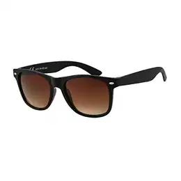 La Optica B.L.M. Sonnenbrille Herren Retro Verlaufsglas UV 400 CAT 3 CE Damen Nerd Sport - Matt Schwarz (Gläser: Braun Gradient)