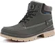 Gaatpot Herren Winterschuhe Warmfutter Gefüttert Schneestiefel Kurzschaft Stiefel Flache rutschfest Trekkingschuhe Winter Schneeboot 1-Grau 43EU
