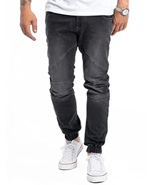 Herren Jeans Tapered Fit Stretch Jeans Männerhose Herrenjeans Denim Hosen Herrenhose Joggerjeans Stonewashed RC-2188 Dunkelgrau W32 L32