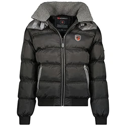 Geographical Norway Winterjacke Designer Herren Stepp Jacke [GeNo-31] Schwarz/dunkel Grau