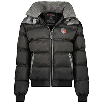 Geographical Norway Winterjacke Designer Herren Stepp Jacke [GeNo-31] Schwarz/dunkel Grau