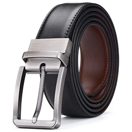 Ledergürtel Herren, Wendegürtel für Männer mit Gedrehter Schnalle, Ideal für Anzüge, Jeans, Lässig & Business Arbeit, Schwarz und Braun.