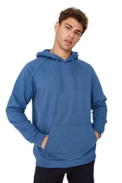 Herren Oversized Basic Kapuze Gestrickt Sweatshirt