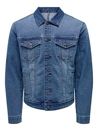 Herren Jeansjacke ONSCOIN Regular Fit XS S M L XL XXL Blau, Größe:M, Farbe:Medium Blue Denim 22024333