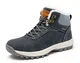 PASTAZA Warme Winterschuhe Herren Damen Winterstiefel Outdoor Winterboots Gefüttert Schneestiefel Blau 43