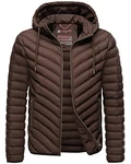 Navahoo Herren Übergangsjacke Steppjacke mit Kapuze B837 Dunkelschoko (B837-Fey)