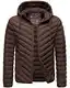 Navahoo Herren Übergangsjacke Jacke Steppjacke Stepp gefüttert mit Kapuze B837 [B837-Fey-Dunkelschoko-Gr.S]